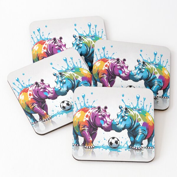 Item preview, Hippos Playing Soccer designed and sold by SexyDigitalArt.