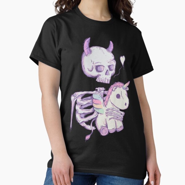 Vista previa del artículo con la obra «Lindo esqueleto con unicornio», diseñado y vendido por Jess.a.creates.