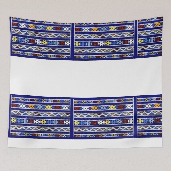 Item preview, Morocco Blue and White Décor Beautiful Design Inspired by Moroccan Rugs  designed and sold by InPrintedWord.