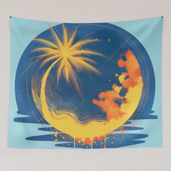 Item preview, Palm Tree and a Cool Sunset designed and sold by HausKatz.