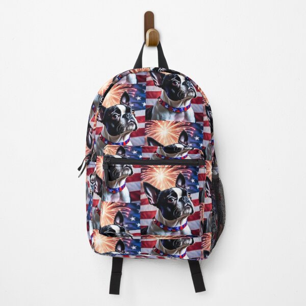 Item preview, Boston Terrier Enjoying Fireworks  -Back designed and sold by Hall-O-Gram.