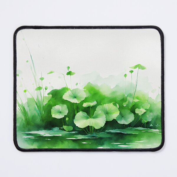 Item preview, green aquatic plants impressionism watercolor for ipad wallpaper or decorative art designed and sold by boyangyang.