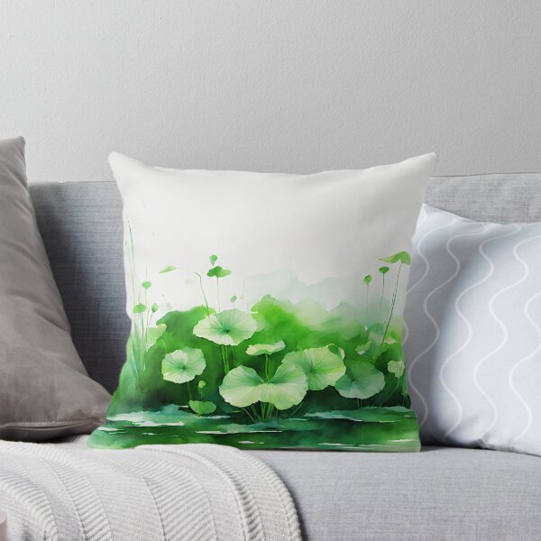 Artikelvorschau, Grüne Wasserpflanzen Impressionismus-Aquarell für iPad-Tapete oder dekorative Kunst entworfen und verkauft von boyangyang.