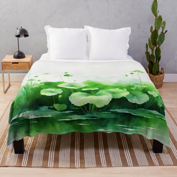 Item preview, green aquatic plants impressionism watercolor for ipad wallpaper or decorative art designed and sold by boyangyang.