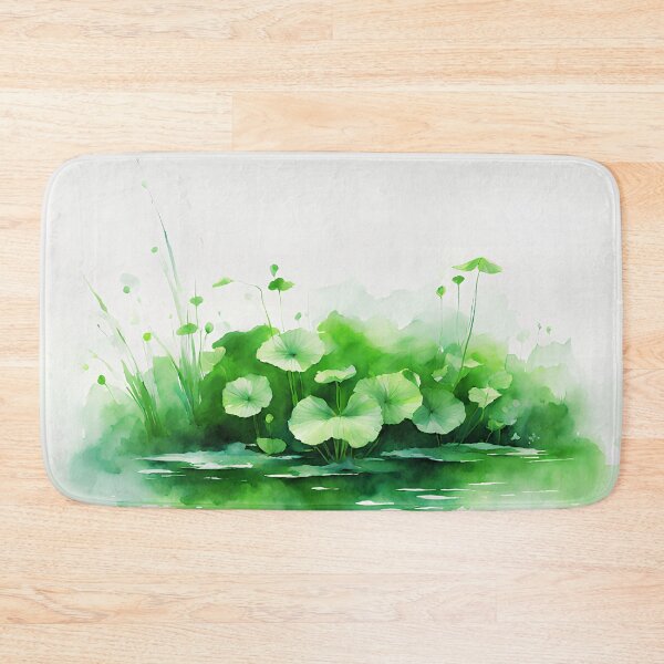 Artikelvorschau, Grüne Wasserpflanzen Impressionismus-Aquarell für iPad-Tapete oder dekorative Kunst entworfen und verkauft von boyangyang.