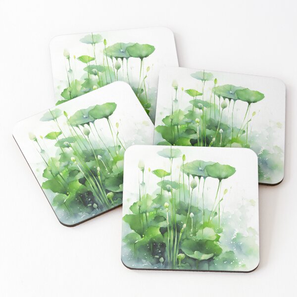 Item preview, green aquatic plants impressionism watercolor for iphone wallpaper or decorative art designed and sold by boyangyang.