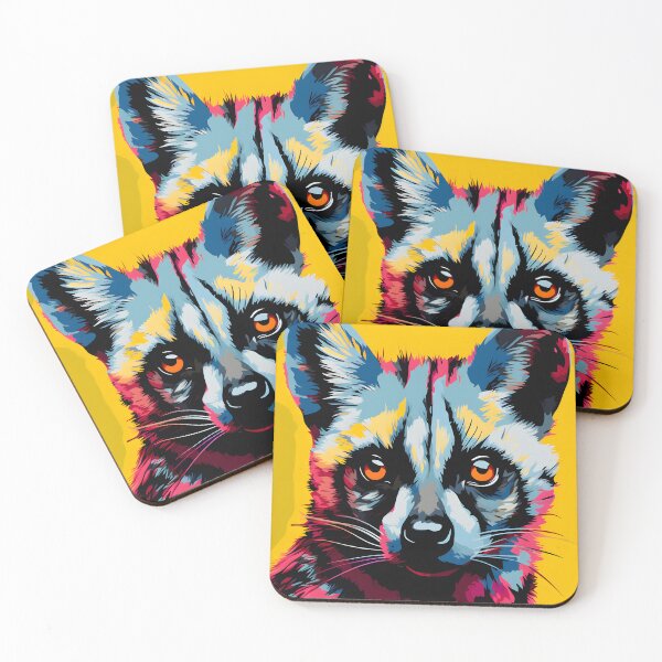 Item preview, Civet portrait art. animal colorful. Animal throw pillow.  designed and sold by formform.