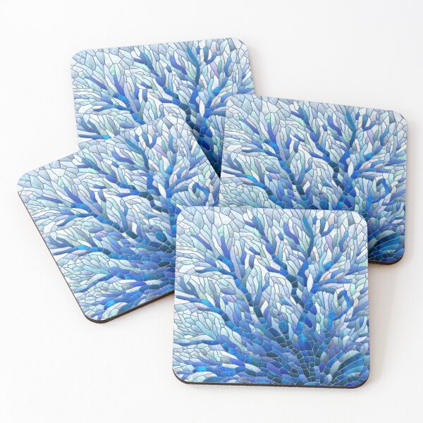 Item preview, Blue Sea Fan Coral mosaic art designed and sold by k9printart.