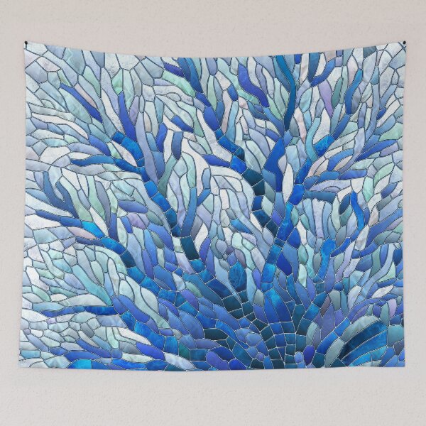 Item preview, Blue Sea Fan Coral mosaic art designed and sold by k9printart.