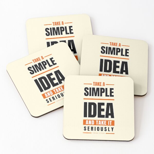 Item preview, Take a simple idea and take it seriously, Charlie Munger Quote Variation- For light background designed and sold by VarnaChitra.