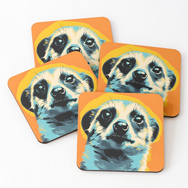 Item preview, Meerkat portrait art. animal colorful. Animal throw pillow.  designed and sold by formform.