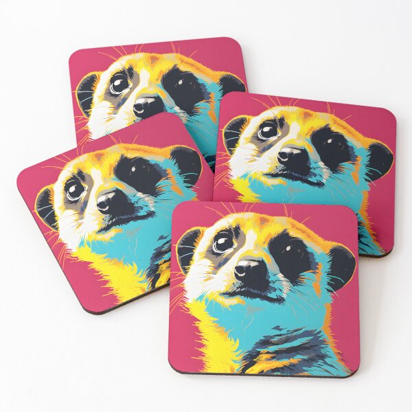 Item preview, Meerkat portrait art. animal colorful. Animal throw pillow.  designed and sold by formform.