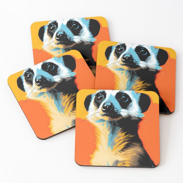 Item preview, Meerkat portrait art. animal colorful. Animal throw pillow.  designed and sold by formform.