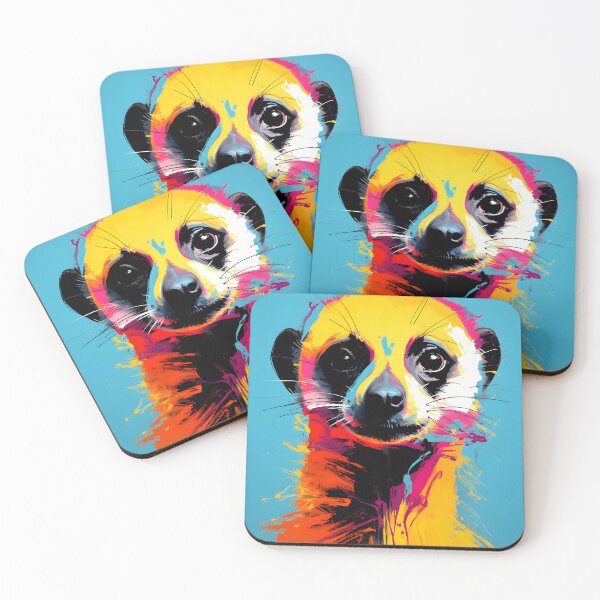 Item preview, Meerkat portrait art. animal colorful. Animal throw pillow.  designed and sold by formform.