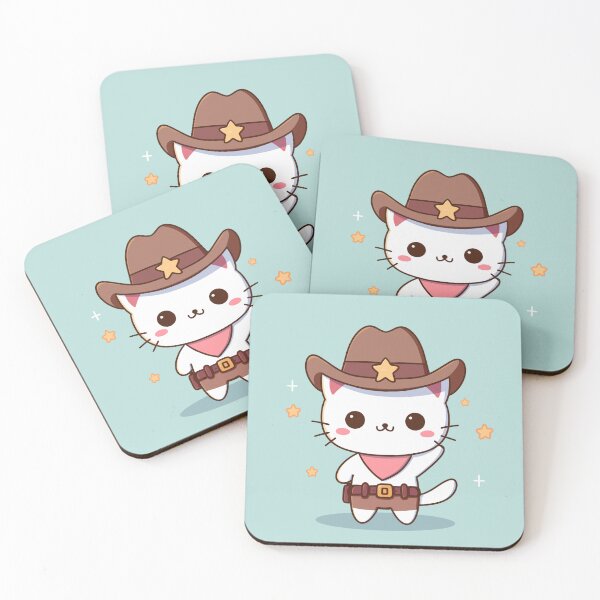 Item preview, Kawaii cowboy cat designed and sold by artly-me.