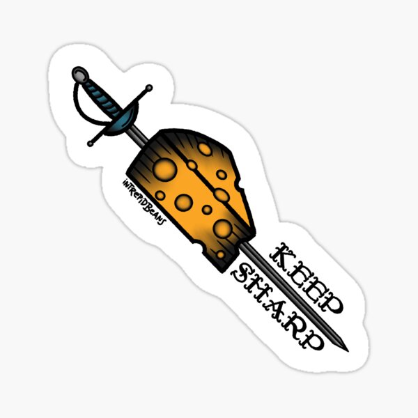 Item preview, “Keep Sharp” Flash Tattoo designed and sold by IntrepidBeans.