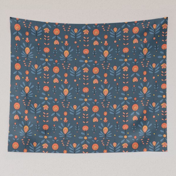 Item preview, minimal floral pattern, dark designed and sold by Sara Frane.