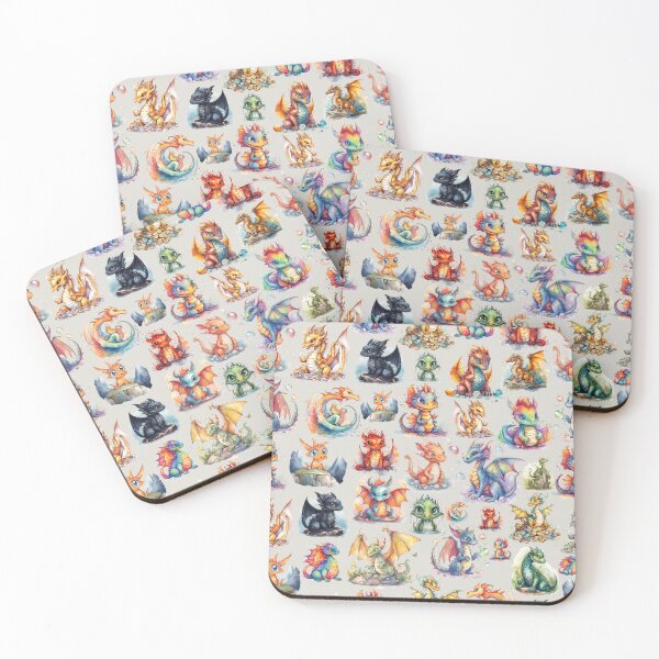 Item preview, Cute dragons pattern (grey)  designed and sold by HofTao.