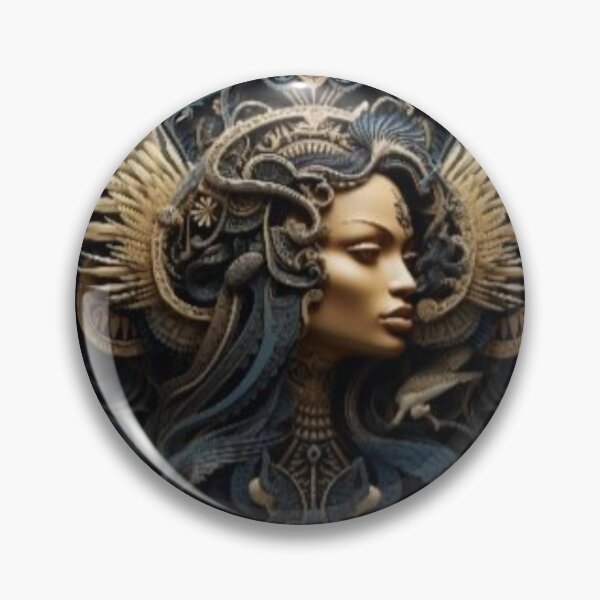 Item preview, Gold and blue pattern lady ornament designed and sold by ForwardMove.