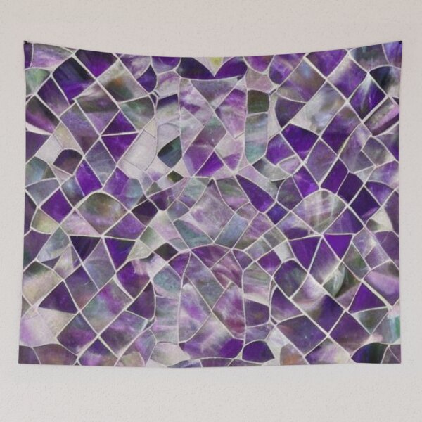 Aperçu de l'œuvre Mosaïque abstraite violette irisée créée et vendue par calibrit.