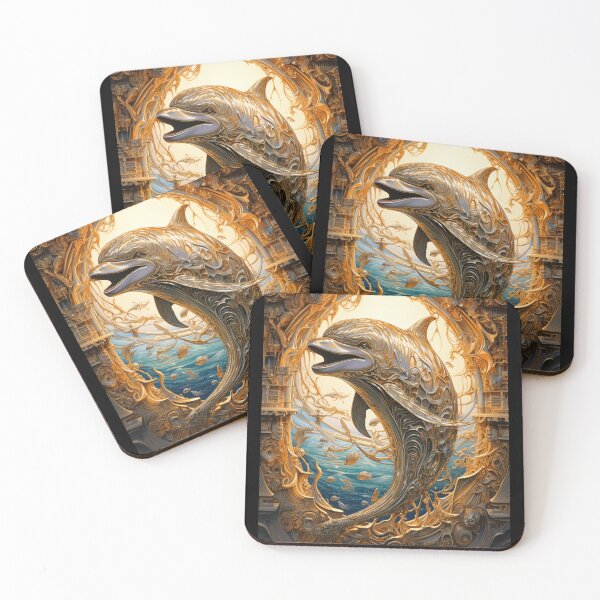 Item preview, Golden Dolphin Print designed and sold by AtlantisApparel.
