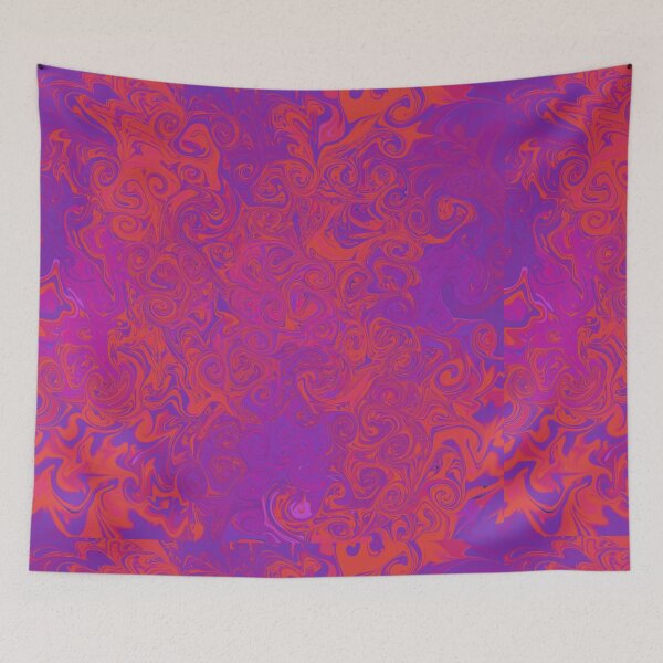 Item preview, Purple and Orange Swirls - Liquid Marble Art designed and sold by Victoria Rose.