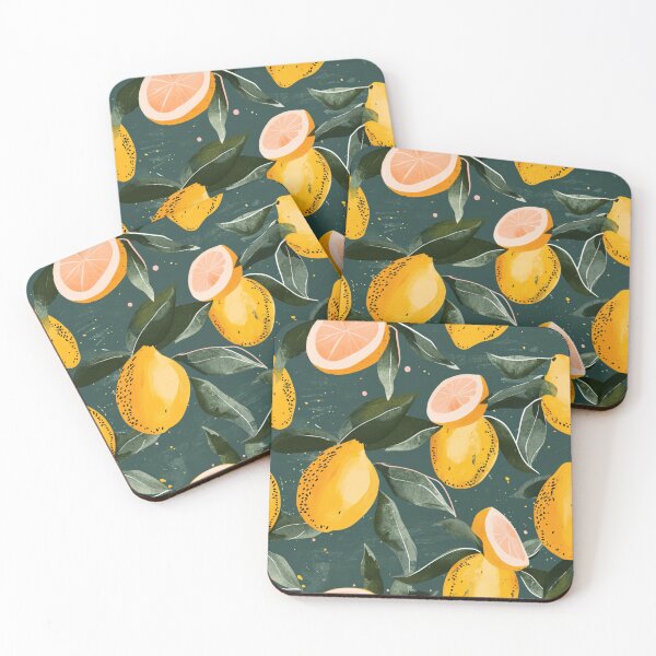 Item preview, lemon on a green background designed and sold by porbenjaporn.