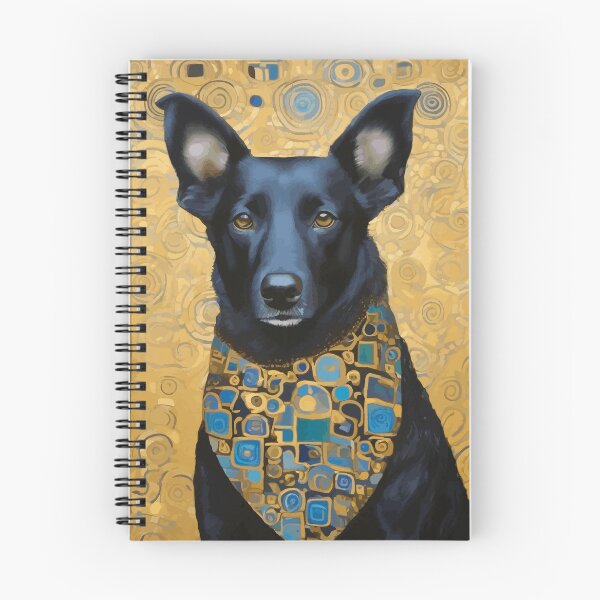 Item preview, Gustav Klimt Handsome Black Klimt Dog with Scarf designed and sold by Vicky Brago-Mitchell®.