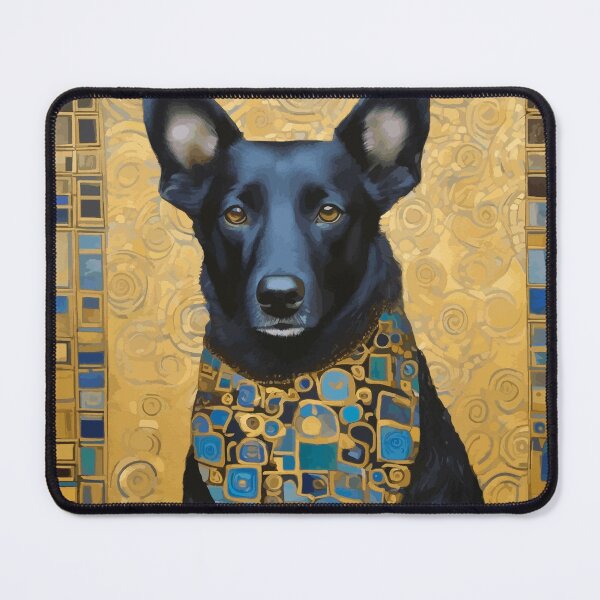 Item preview, Gustav Klimt Handsome Black Klimt Dog with Scarf designed and sold by Vicky Brago-Mitchell®.