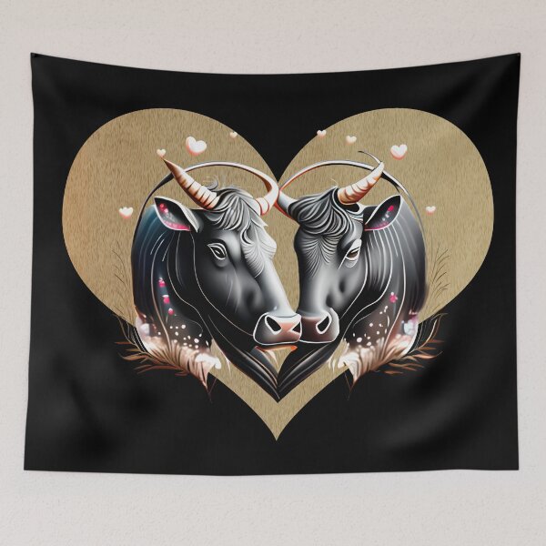 Item preview, Golden hearts bulls in love Camargue designed and sold by Astralia.