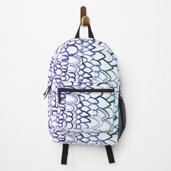Item preview, Watercolor abstract animal scales blue lines painting | blue line painting pattern designed and sold by lausn.