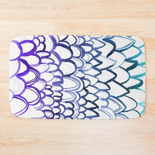Item preview, Watercolor abstract animal scales blue lines painting | blue line painting pattern designed and sold by lausn.