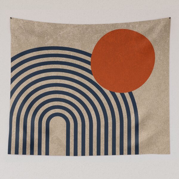 Item preview, Mid Century Modern Recycled Paper Arch Art No. 007-ORANGE by Bossy Cat Home designed and sold by BossyCatHome.