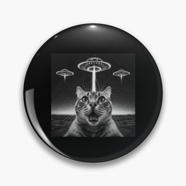 Item preview,  Funny Cat Selfie In Front Of UFOs,ThreadWeird Alien Cat UFO designed and sold by love3617.