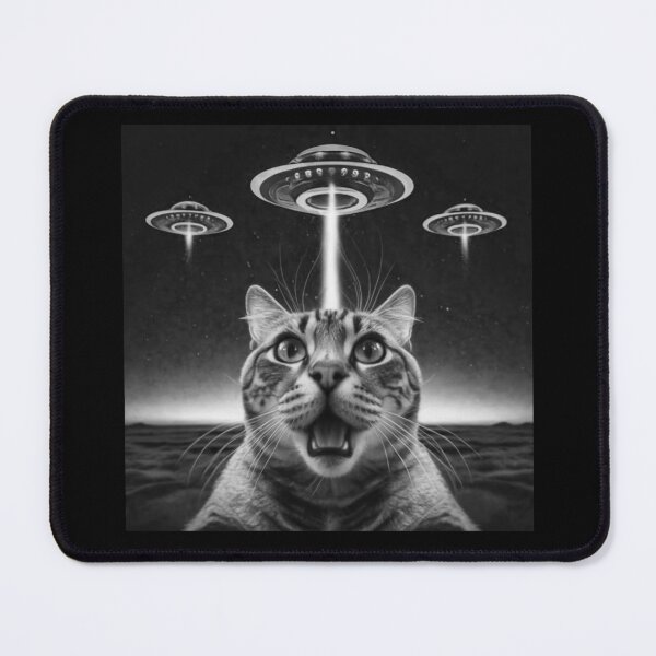 Item preview,  Funny Cat Selfie In Front Of UFOs,ThreadWeird Alien Cat UFO designed and sold by love3617.