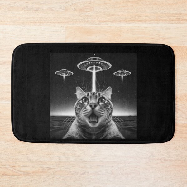 Item preview,  Funny Cat Selfie In Front Of UFOs,ThreadWeird Alien Cat UFO designed and sold by love3617.