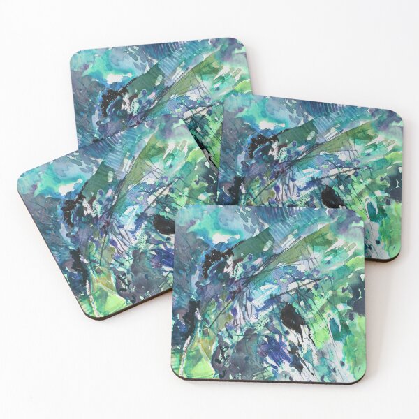 Item preview, Blue/Green landscape - Abstract Watercolour by Francesca Whetnall designed and sold by Cecca-Designs.