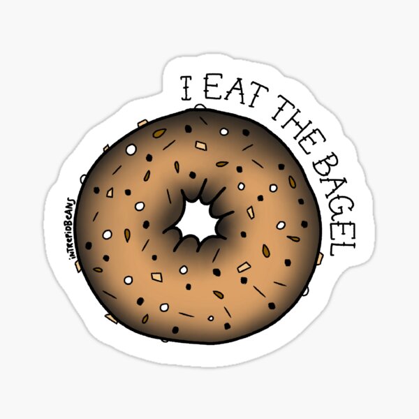 Item preview, “I Eat The Bagel” Flash Tattoo designed and sold by IntrepidBeans.