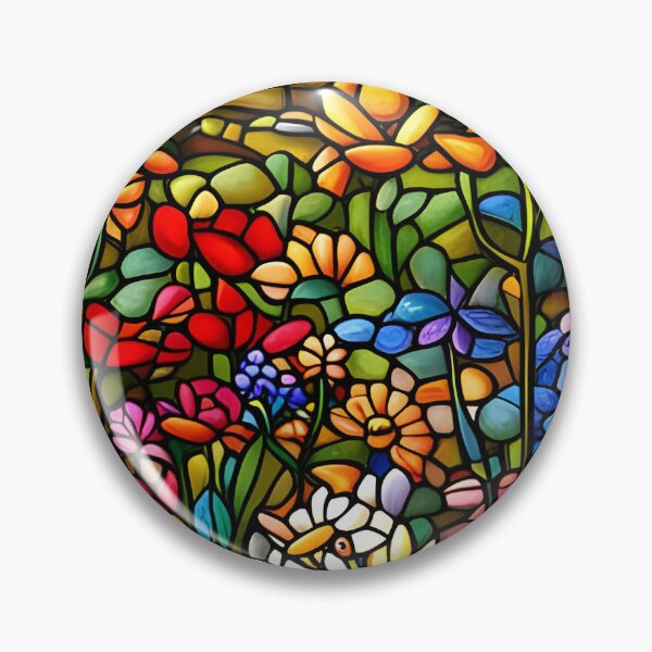 Item preview, Stained Glass Colorful Wildflowers designed and sold by ChanceTwoArt.