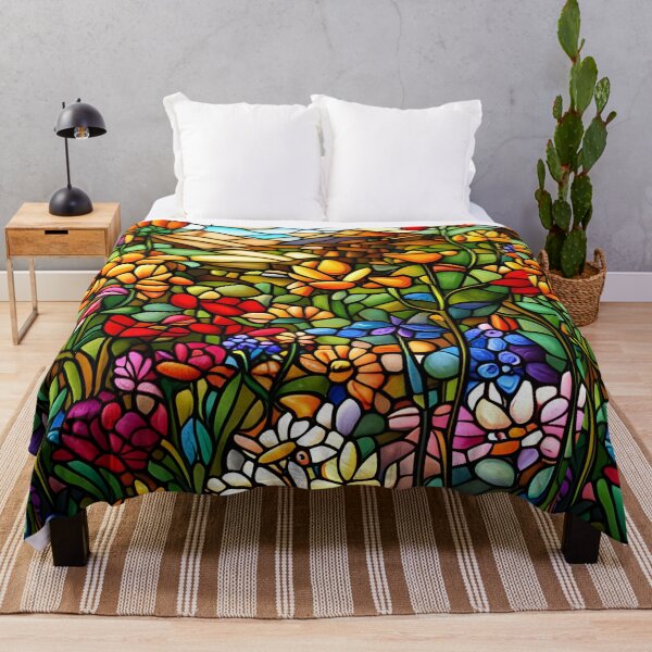 Item preview, Stained Glass Colorful Wildflowers designed and sold by ChanceTwoArt.