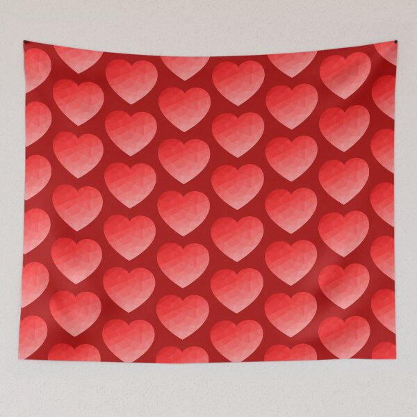 Item preview, Red gradient geometric mesh pattern heart Valentines day love designed and sold by PLdesign.