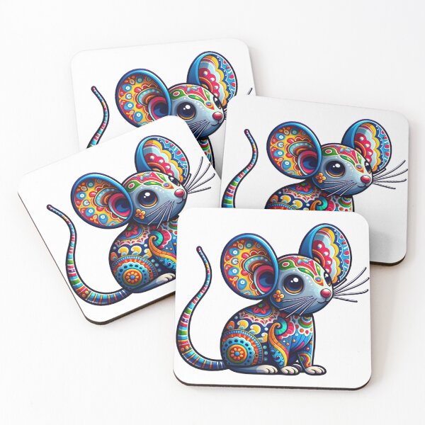 Item preview, Alibrije Style mouse with a kaleidoscope of colors and complex motifs designed and sold by TheScruffyGoose.