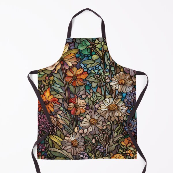 Aperçu de l'œuvre Vitrail Fleurs sauvages colorées créée et vendue par ChanceTwoArt.