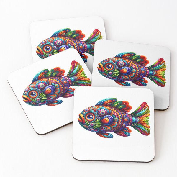Item preview, Enchanting, multi-hued Fishcreature with fanciful details and imaginative shapes designed and sold by TheScruffyGoose.