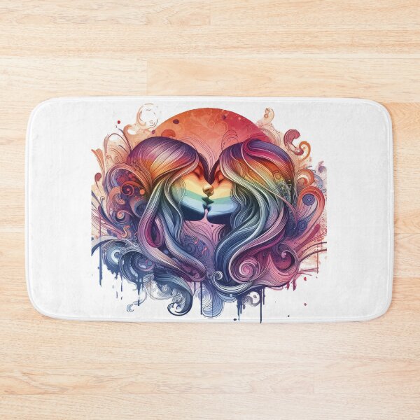 Item preview, Lesbian Girls Kissing Art designed and sold by LesbianLoveShop.