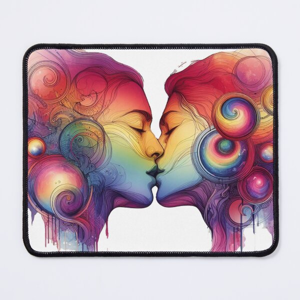 Artikelvorschau, Lesbische Liebe, die Kunst küsst entworfen und verkauft von LesbianLoveShop.