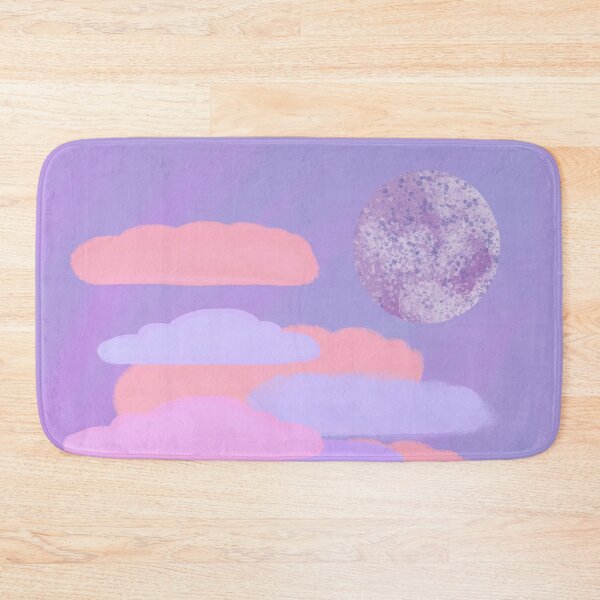 Item preview, Pink, and Purple Clouds with Moon - Hand-drawn designed and sold by Victoria Rose.