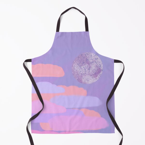 Item preview, Pink, and Purple Clouds with Moon - Hand-drawn designed and sold by Victoria Rose.