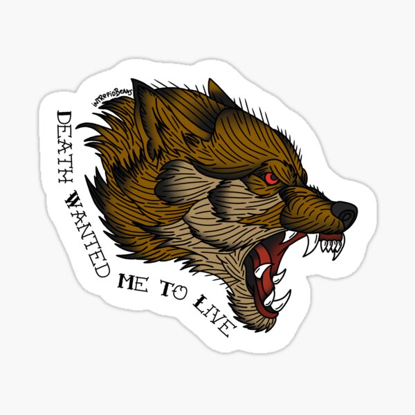 Item preview, “Death Wanted Me To Live” Flash Tattoo designed and sold by IntrepidBeans.