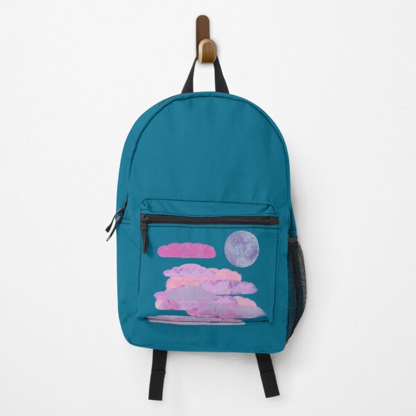 Item preview, Pink, and Purple Clouds with Moon - Hand-drawn designed and sold by Victoria Rose.